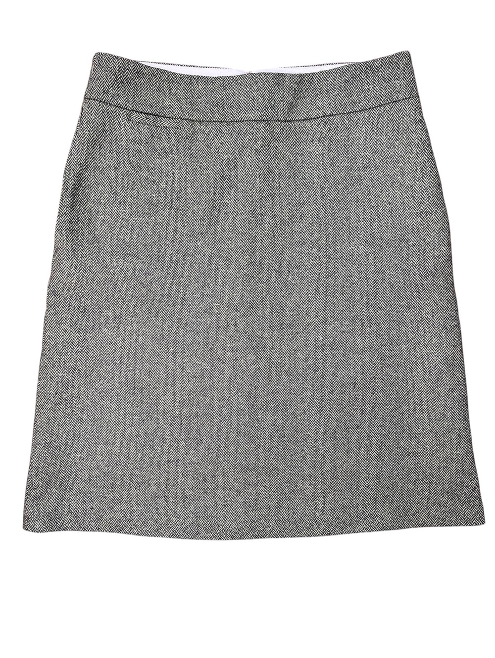 Lands’ End Women’s Wool Blend Tweed Herringbone A-Line Mini Skirt Size 12 Green
